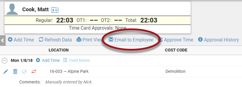 How_To_Email_An_Employee_Their_Time_Card__360016112053__Time_Card_Menu_Bar_Email_circled.png